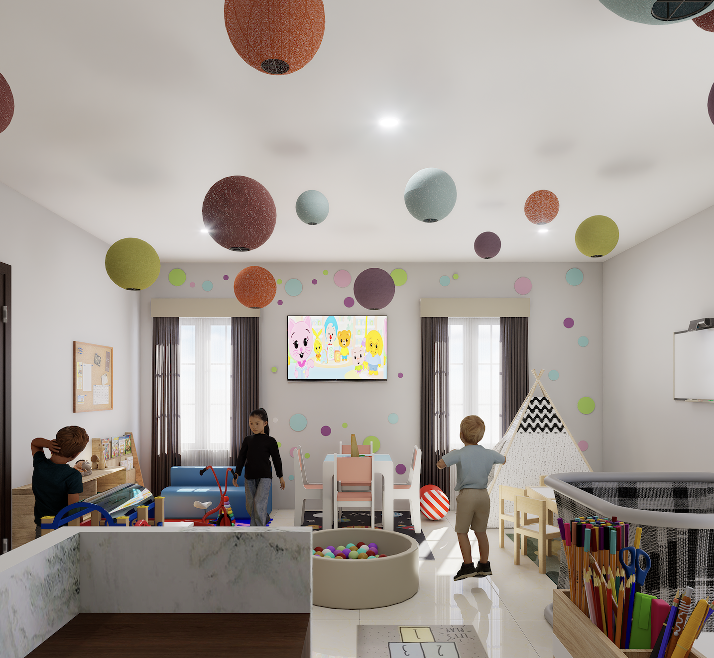 Espacio de juegos del local de Sunnyside Daycare